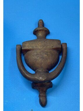Vintage Large Solid Brass Door Knocker Mid Century Modern Outdoor Knocker.